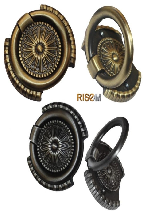 RISEOM Cabinet Door Puller,Wardrobe Drawer Pull Kadi (Pack of 4, Antique-Sun) - Image 4