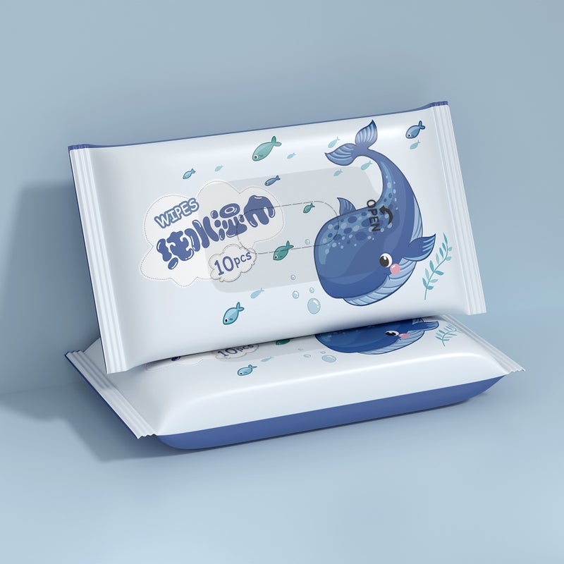 10-Pack Mini Cleaning Wipes Small Package For Babies, Portable Kidsren'S Student Dormitory Wet Wipes Small Package Gift - Image 1