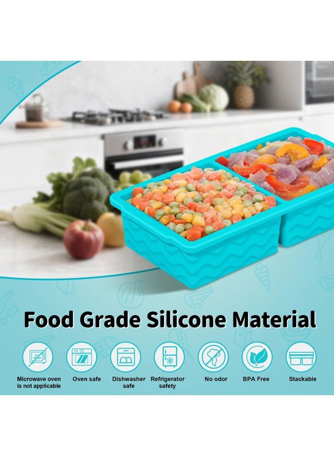 Doasuwish 3-Pack Silicone Freezer Trays with Lid,2 Large 2-Cup(500ml)&4 Medium 1-Cup(125ml)&6 Small 1/2-Cup(75ml) Soup Freezer Container Molds,Ice Cube Tray For Meal Prep&Freezing Soup,Stews,Sauces - Image 4