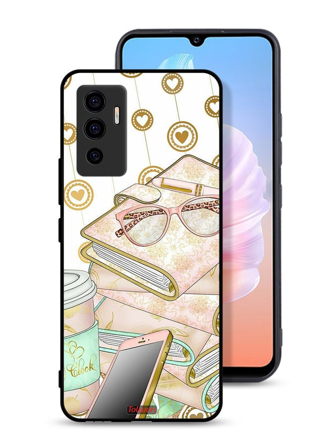 Tolwak Vivo V23e Protective Case Cover Glasses On Books - Image 1