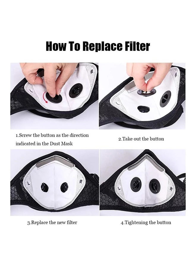 Generic Anti-Pollution Face Mask Dust mask Reusable Respirators Unisex Mouth mask Cycling Mask Adjustable for Allergies Woodworking,Cycling, Running,Outdoor Sports, Equipped with 3 replaceable breathing valves,Black  - Image 5