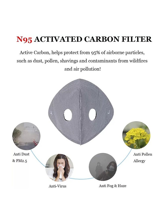 Generic Anti-Pollution Face Mask Dust mask Reusable Respirators Unisex Mouth mask Cycling Mask Adjustable for Allergies Woodworking,Cycling, Running,Outdoor Sports, Equipped with 3 replaceable breathing valves,Black  - Image 2