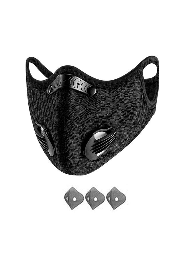 Generic Anti-Pollution Face Mask Dust mask Reusable Respirators Unisex Mouth mask Cycling Mask Adjustable for Allergies Woodworking,Cycling, Running,Outdoor Sports, Equipped with 3 replaceable breathing valves,Black  - Image 1