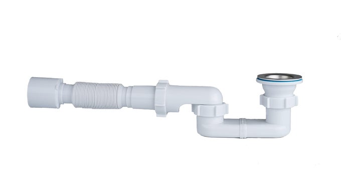 BATH SHOWER DRAIN LOW PROFILE P TRAP 1 12 BATH FLAT TRAP KIT FOR ACRYLIC BATHTUBSWASTE PLASTIC FLEXIBLE PIPE TRAP