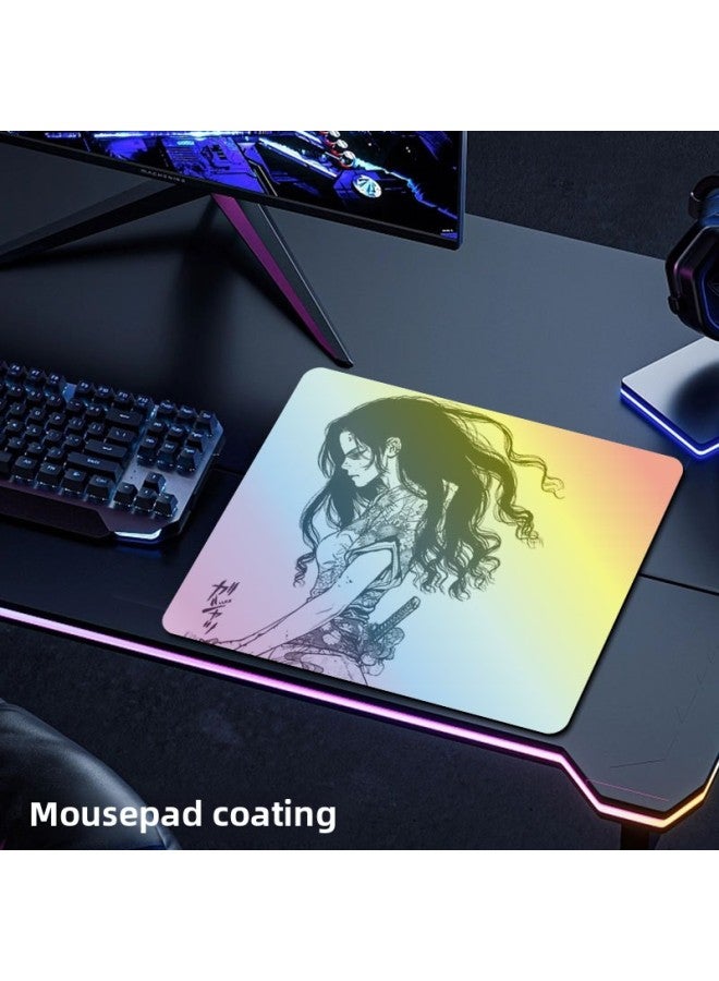 Coated Glass Fiber Rainbow Mouse Pad Positioning Accurate Waterproof Fps E-Sports Desktop Pad Waterproof Edge-free Keyboard Pad-Color:400*450*4-Pattern:Coating 20