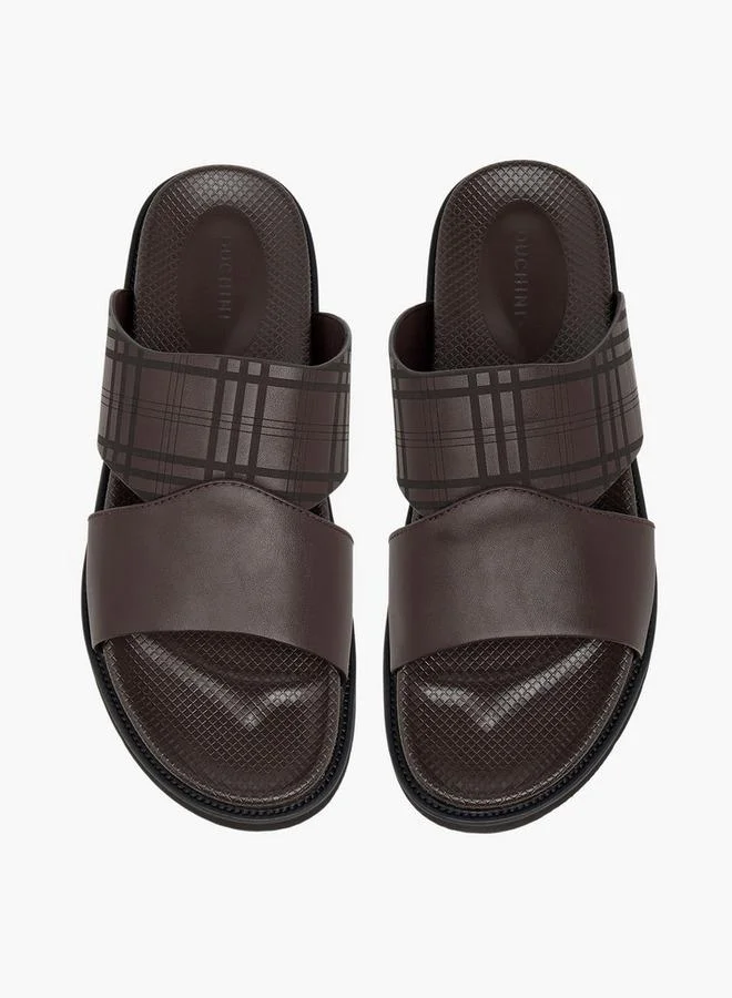 DUCHINI BROWN Men Checked Slip-On Comfort Sandals for Men | Best Price UAE