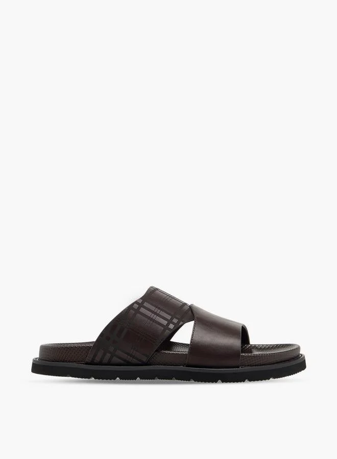 Men Checked Slip-On Comfort Sandals