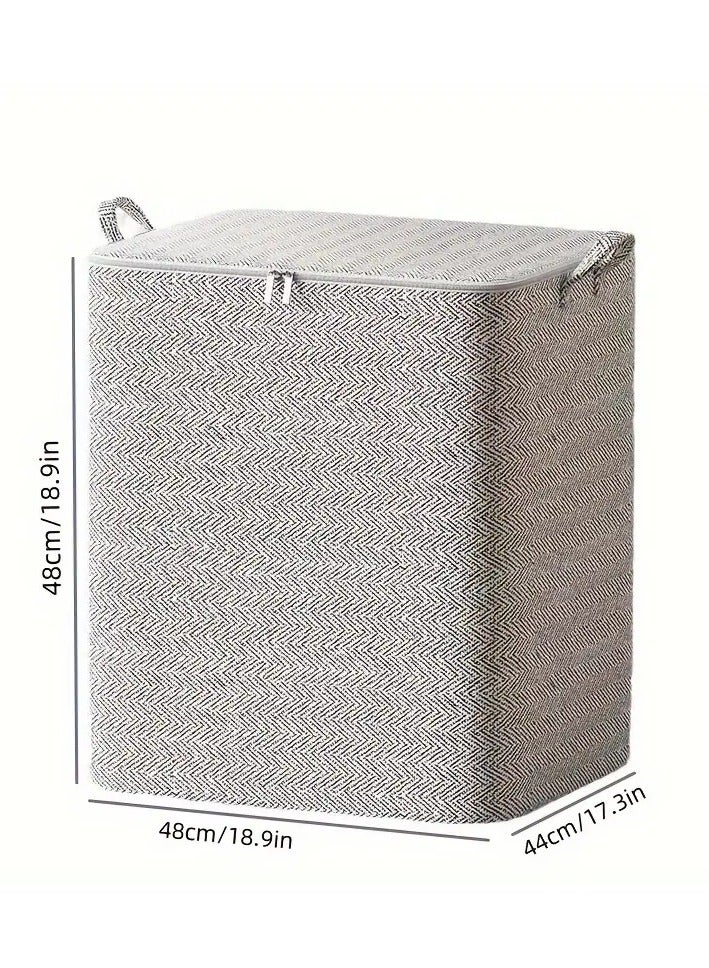 ORiTi 1 قطعة من صناديق التخزين العملية السميكة ذات السعة الكبيرة مع الأغطية والمقابض، قماش غير منسوج، منظم موفر للمساحة للملابس وخزانة الملابس واللحاف والمنزل وغرفة النوم وإكسسوارات السكن الجامعي - Image 5
