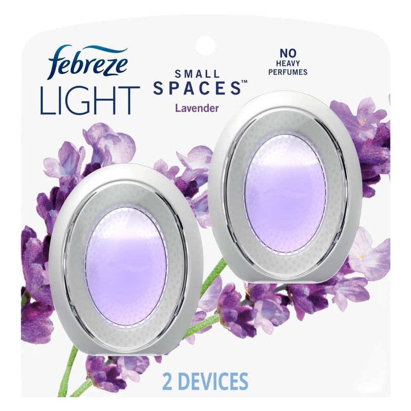 Febreze Small Spaces Air Freshener, Odor-Fighting, Plug In Alternative, Air Fresheners for Home and Bathroom and Kitchen, Closet Air Fresheners, Light Lavender Scent, 2 Count - Image 1
