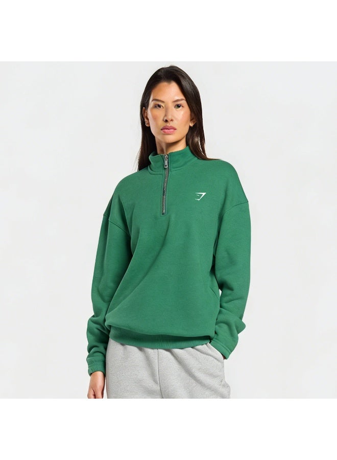 Gymshark Oversized Pullover Hoodie / Casual Half-Zip Long Sleeve Jacket / Versatile Running Fitness Sports Sweatshirt - Image 1