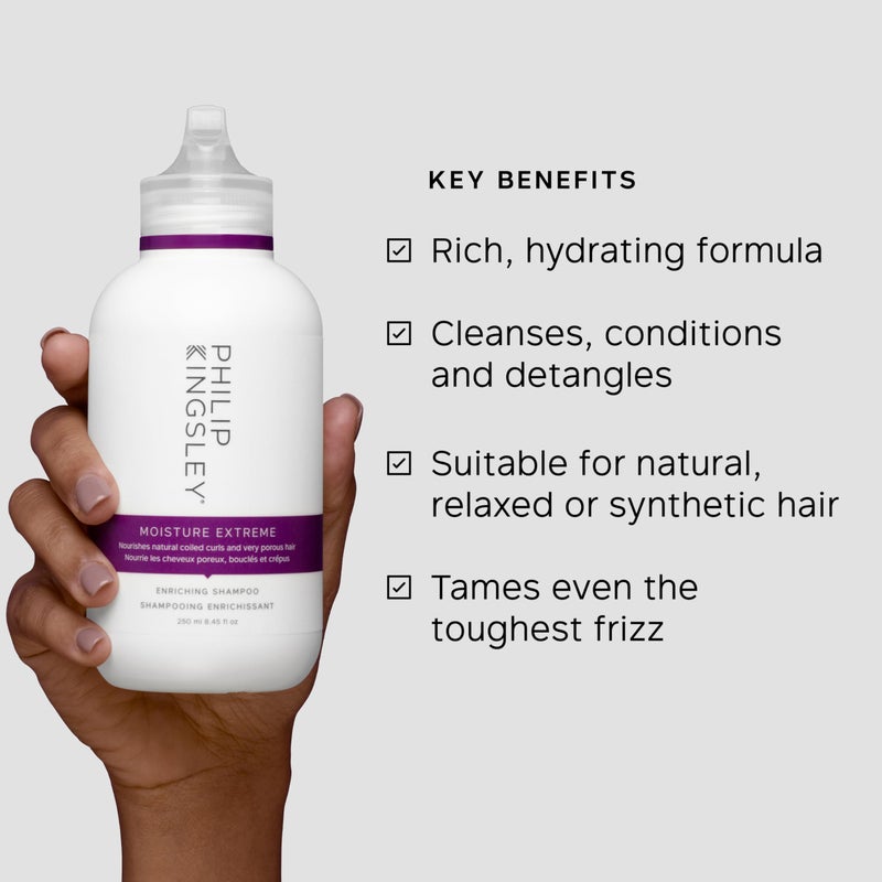 PHILIP KINGSLEY | Moisture Extreme Enriching Shampoo | For Curly, Dry, Damaged Hair | Moisturizes, Hydrates and Adds Shine| Detangles and Controls Frizz, Adds Shine | 8.4oz - Image 3