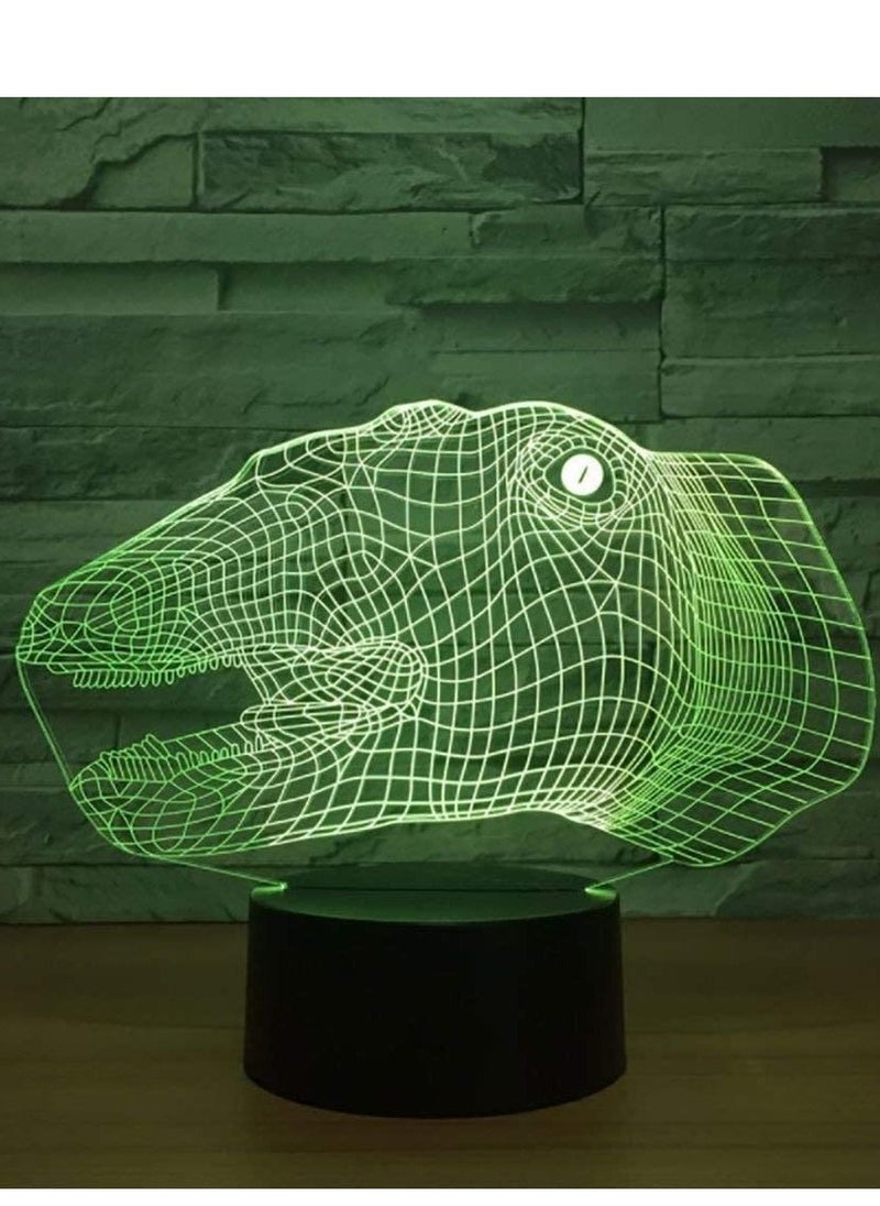 althiqahkey - 3D Multicolor Night Light 3D Illusion LED Lamps 3D Multicolor Night Light 3D Dinosaur Style Multicolor Night Light - Image 1