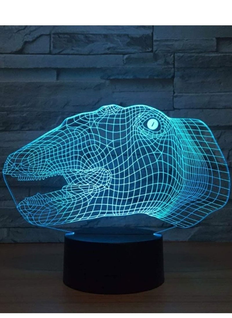 althiqahkey - 3D Multicolor Night Light 3D Illusion LED Lamps 3D Multicolor Night Light 3D Dinosaur Style Multicolor Night Light - Image 1