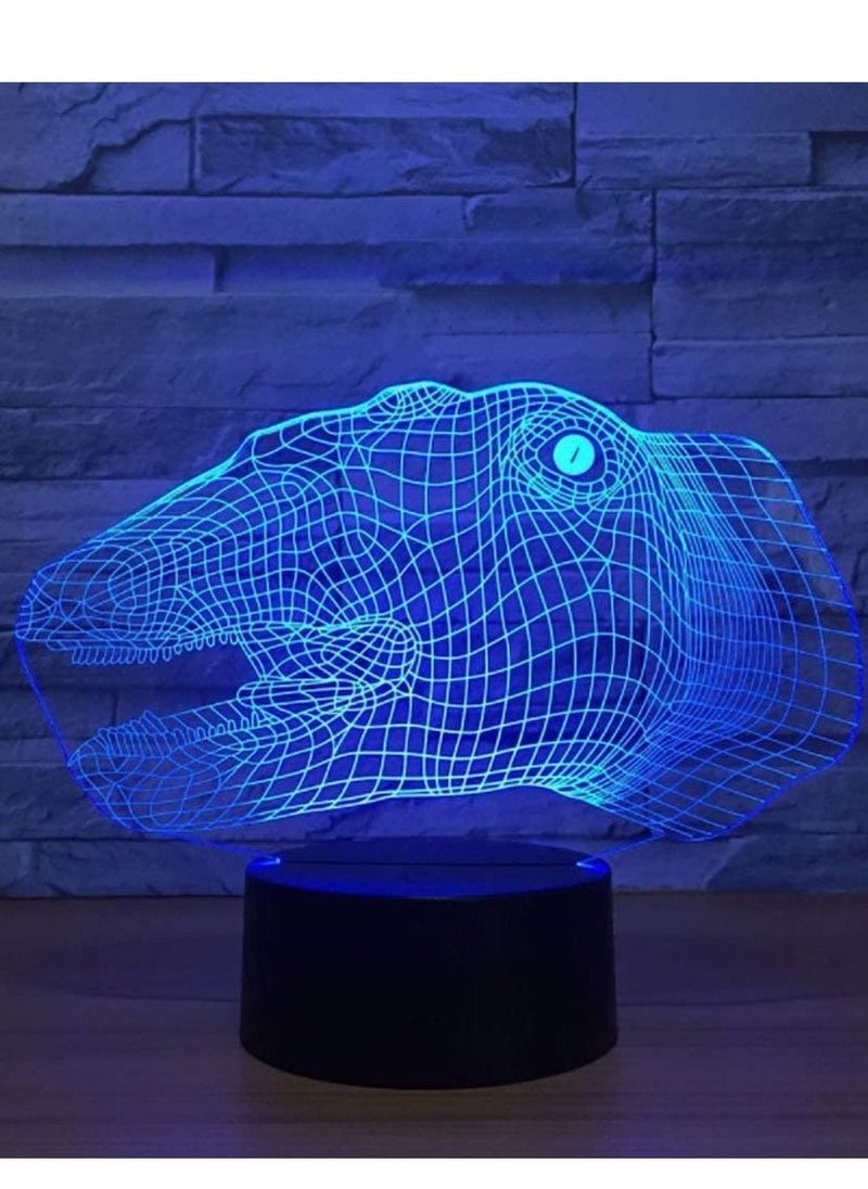 althiqahkey - 3D Multicolor Night Light 3D Illusion LED Lamps 3D Multicolor Night Light 3D Dinosaur Style Multicolor Night Light - Image 1