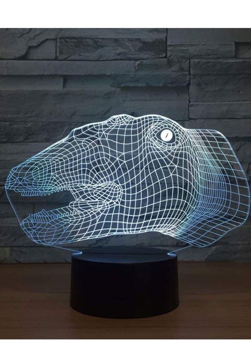 althiqahkey - 3D Multicolor Night Light 3D Illusion LED Lamps 3D Multicolor Night Light 3D Dinosaur Style Multicolor Night Light - Image 1