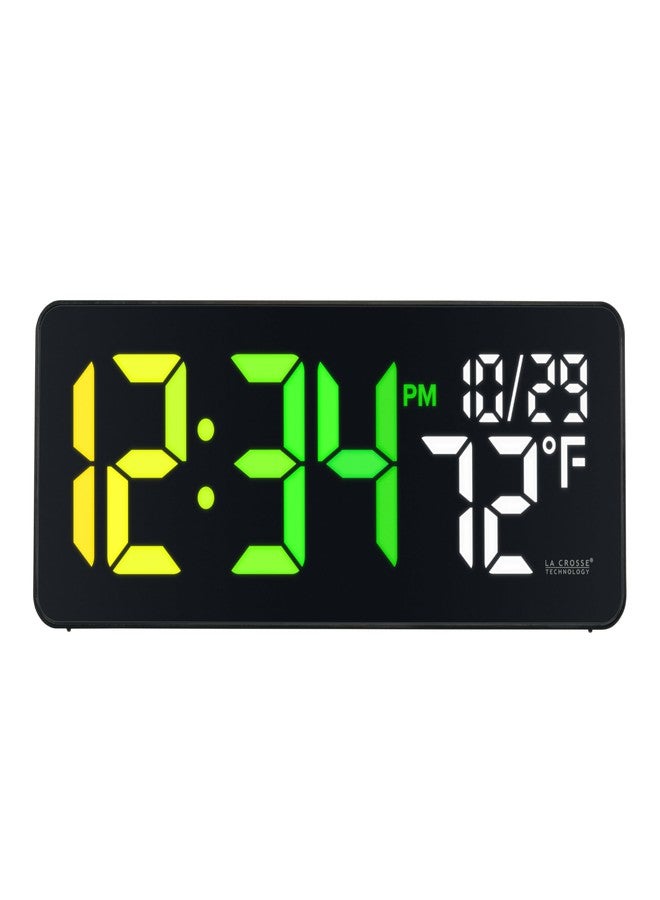 La Crosse Technology 513-1411 Color Changing Digital LED Wall Clock with Indoor Temperature - Image 5