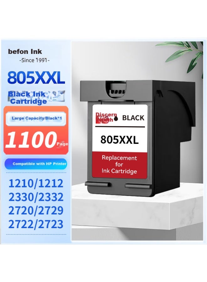 Befon Compatible Hp 805Xxl Black Ink Cartridge For Hp Deskjet 1210 1212 2330 2332 2720 2729 2722 Printers With Refillable Ink For 2700 2723 2721