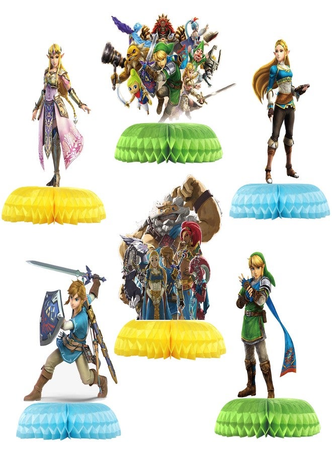PINUO Game Birthday Party Decorations, 6Pcs Link Theme Table Centerpieces, Photo Booth Props, Double-Sided Cake Toppers for Kids, Teens, and Legend Game Fans - Image 2