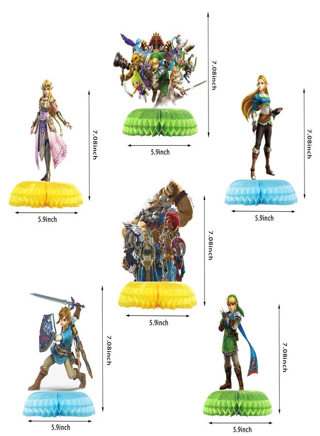 PINUO Game Birthday Party Decorations, 6Pcs Link Theme Table Centerpieces, Photo Booth Props, Double-Sided Cake Toppers for Kids, Teens, and Legend Game Fans - Image 3