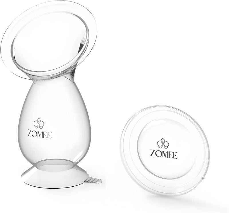 زومي Zomee Manual Breast Pump Silicone Milk Collector – Hands-Free Milk Collection Bottle for Breastfeeding Moms – BPA-Free, Leak-Proof, Spill-Proof Design - Portable & Easy to Clean – 4oz Capacity - Image 2