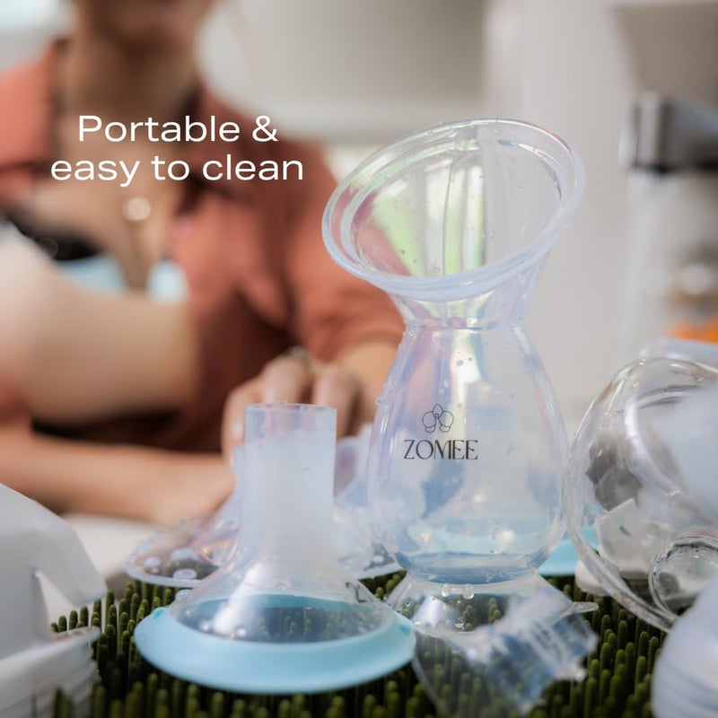 زومي Zomee Manual Breast Pump Silicone Milk Collector – Hands-Free Milk Collection Bottle for Breastfeeding Moms – BPA-Free, Leak-Proof, Spill-Proof Design - Portable & Easy to Clean – 4oz Capacity - Image 4