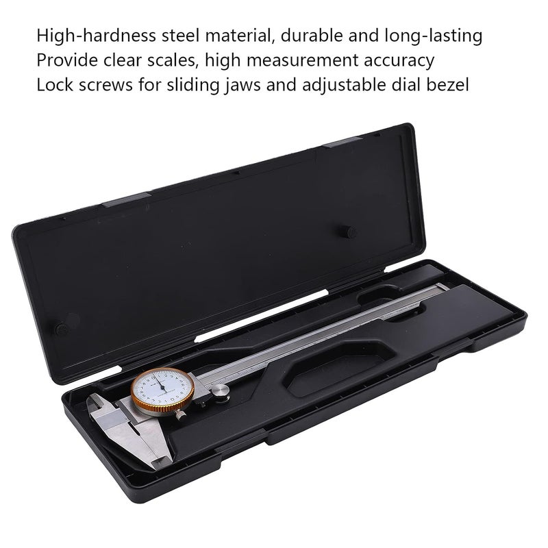 Stainless Steel Dial Caliper 0 200mm with Depth Rod Manual Measuring Tool - Image 5