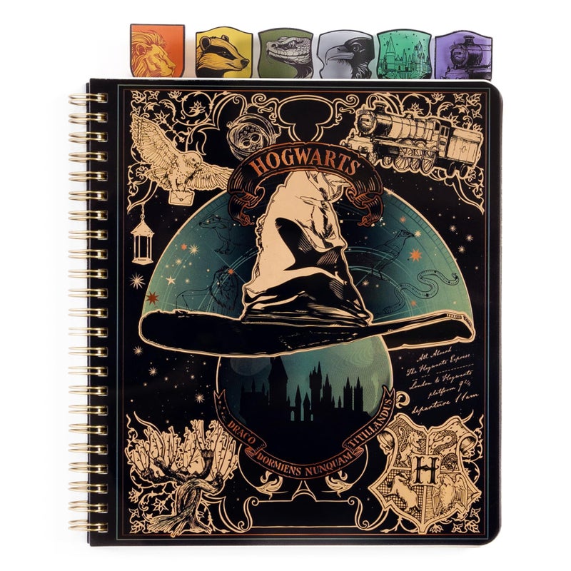 CONQUEST CON*QUEST Conquest Journals Harry Potter Sorting Hat Tabbed Journal, 6 Unique Dividers, Hogwarts-Shaped Tabs, Durable Plastic Cover, 144 Ruled Pages, Premium 100gsm Cream Paper, Officially Licensed - Image 1