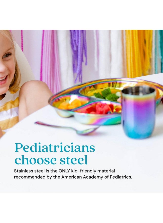 Ahimsa Stainless Steel Kids Cups - Pediatrician Designed Toddler Cup for Open Cup Training, 8oz, 100% BPA Free & Dishwasher Safe (Set of 4 Rainbow Cups) - Image 4
