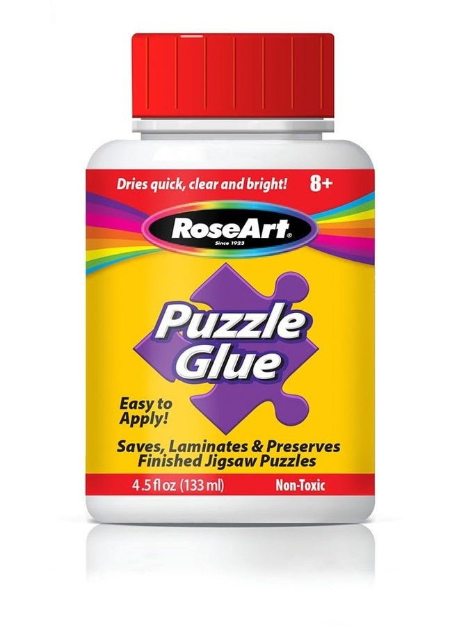 RoseArt Jigsaw Puzzle Glue with Applicator - Saves, Laminates and Preserves Finished Jigsaw Puzzles - Easy to Apply, Dries Quick, Clear & Bright