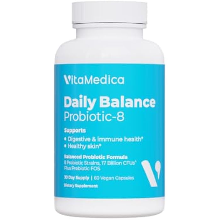 VitaMedica | Daily Balance Probiotic-8 | Probiotic Supplement | 16 Billion CFUs | Gut Health | Digestive, Skin, & Immune Support | Constipation, Diarrhea, Gas & Bloating Relief | Vegan | 60 Count - Image 1