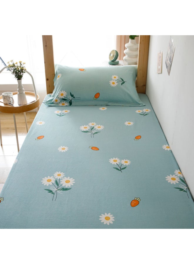 100% Cotton Fitted Sheet Single Dormitory Mattress Protector Cover 120*200Cm