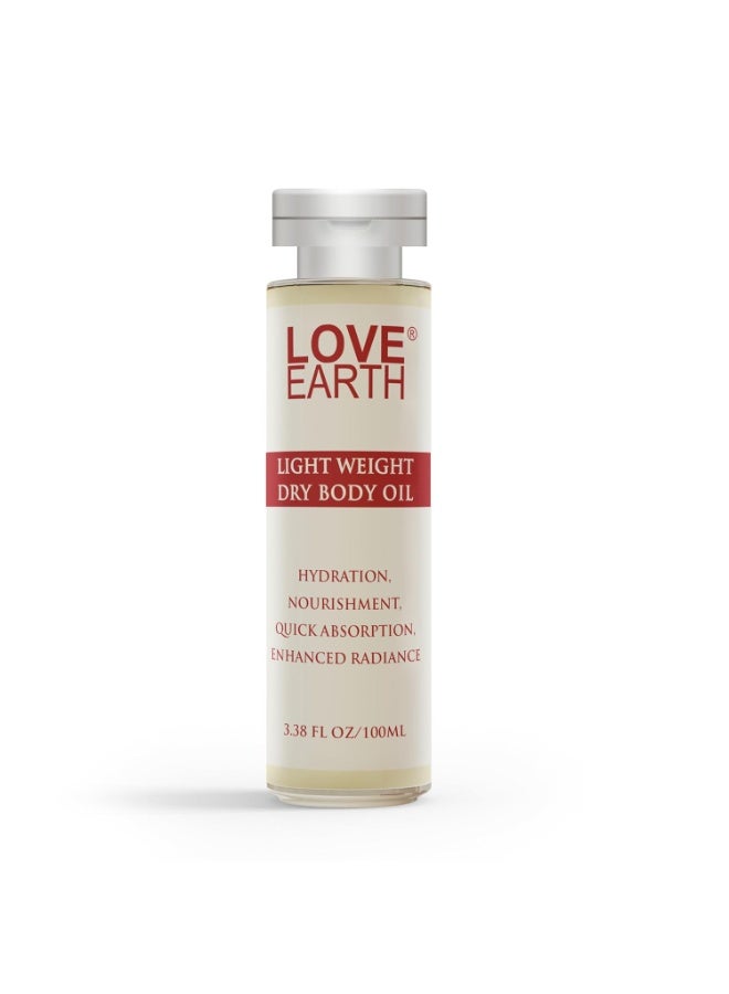 Love Earth Light Weight Dry Body Oil Hydration, Nourishment, Quick Absorption, Enhanced Radiance 100ML - Image 1