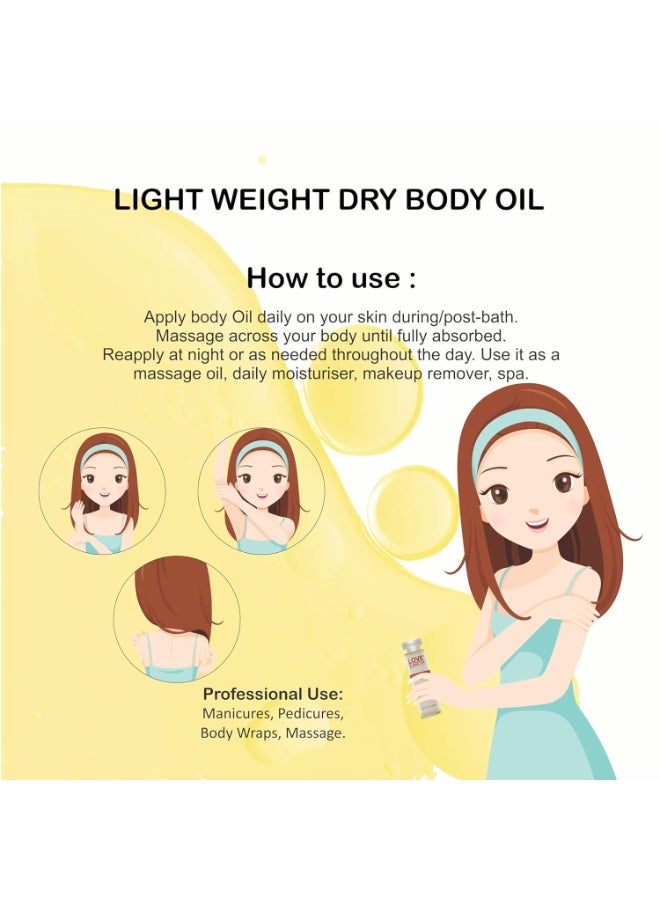 Love Earth Light Weight Dry Body Oil Hydration, Nourishment, Quick Absorption, Enhanced Radiance 100ML - Image 5