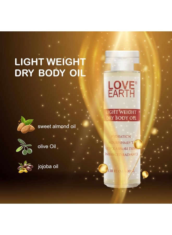 Love Earth Light Weight Dry Body Oil Hydration, Nourishment, Quick Absorption, Enhanced Radiance 100ML - Image 4