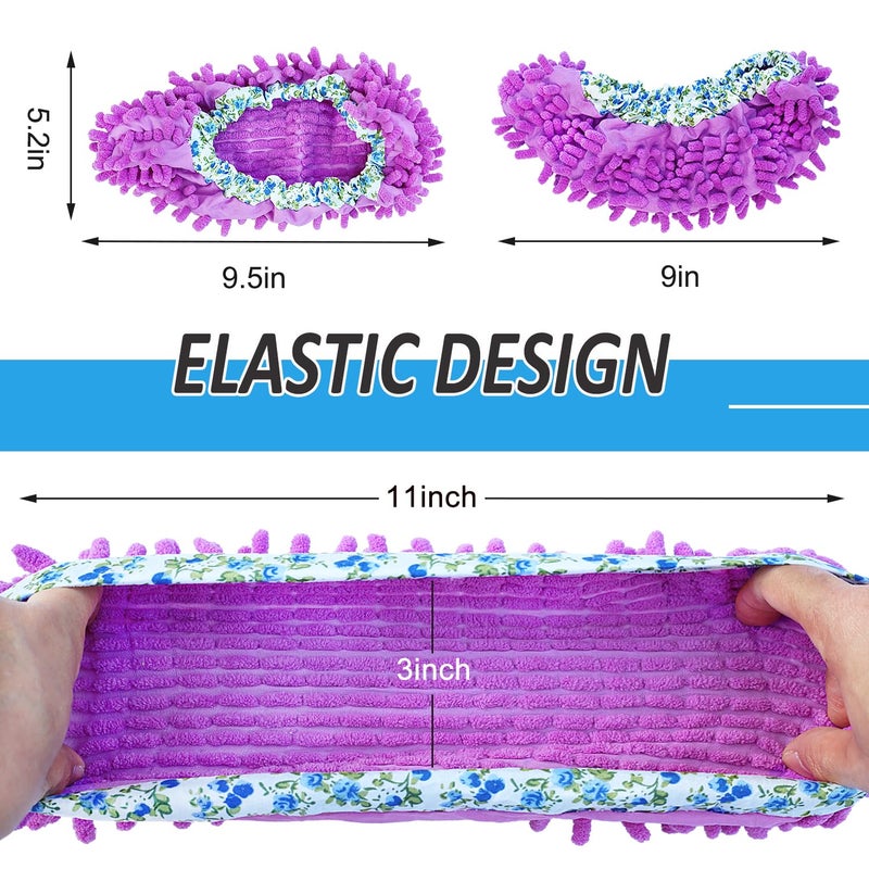 HTOOLPRO 4 Pieces (2 Pairs) Shoe Cover Duster Mopping Slippers, Microfiber Mopping Slippers for Floor Cleaning,Floor Cleaning Tools - Image 3
