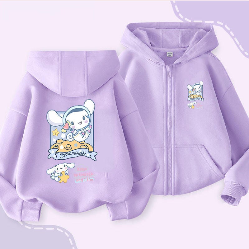 Yugui Dog Big Children'S Zipper Hooded Sweater Girls Cardigan Children'S Coat 2024 Foreign Style New Fashion - Image 3