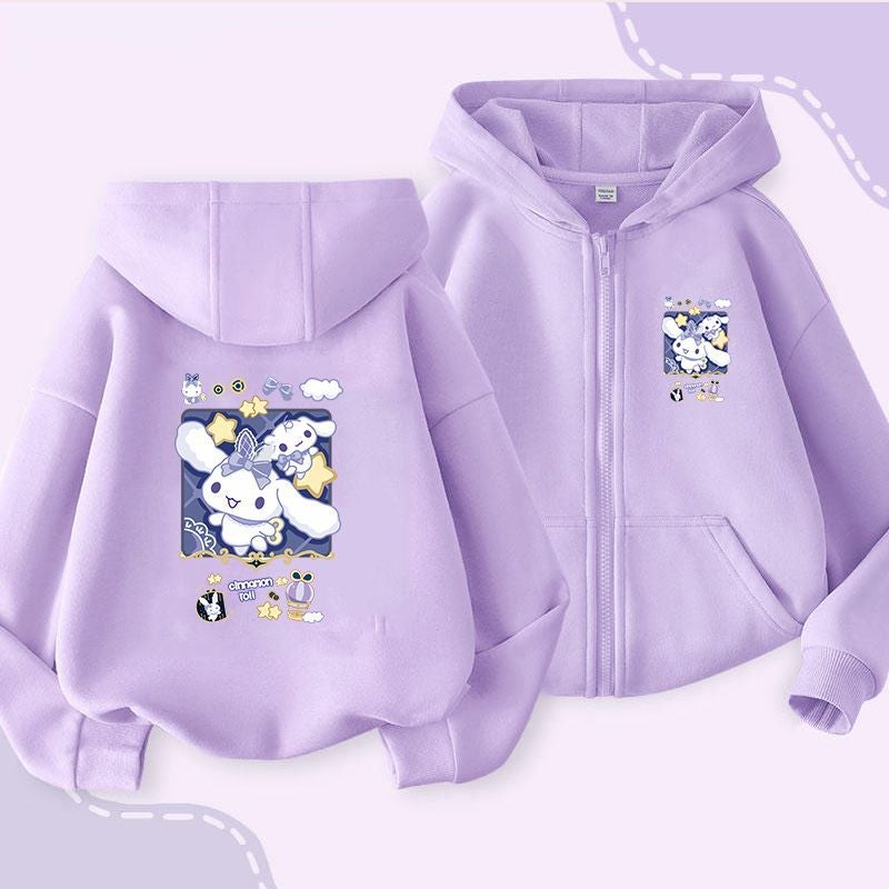 Yugui Dog Big Children'S Zipper Hooded Sweater Girls Cardigan Children'S Coat 2024 Foreign Style New Fashion - Image 2