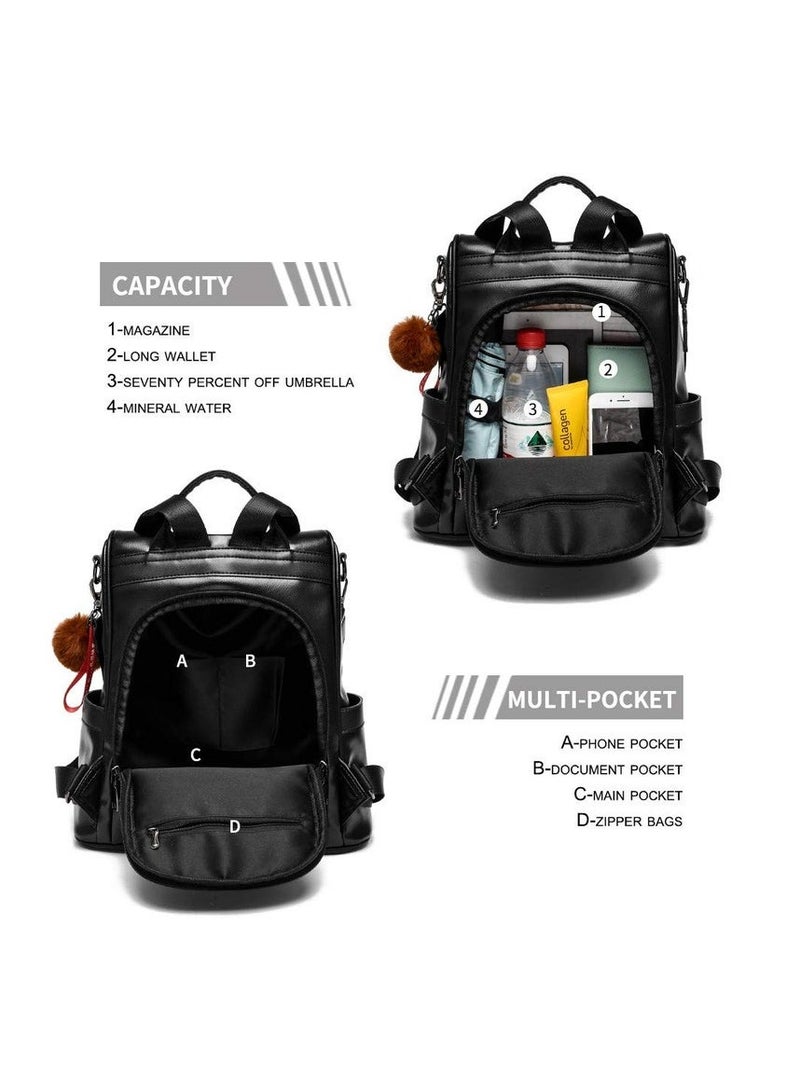 Anti-theft Casual Shoulder Backpack Black  - Image 4