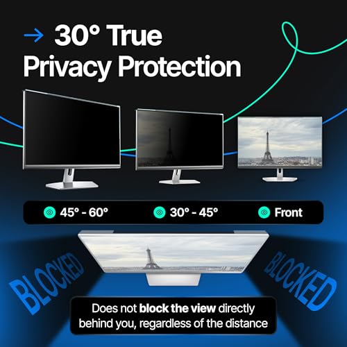 VINTEZ Universal Acrylic 19, 19.5 Inch Computer Privacy Screen Filter for Widescreen Computer Monitors - 17.3" x 11.4" (440 x 290mm) - Monitor Frame Hanging Type - Image 3