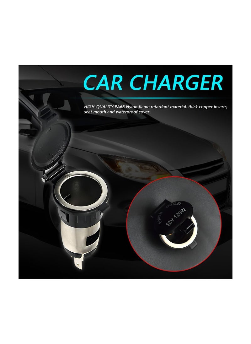 SYOSI - 12V-24V Cigarette Lighter Socket, Female Cigarette Lighter Adapter with Extension Cable, Dustproof Plug Power Outlet Socket Replacement for Car Truck Motorcycle Boat Marine ATV RV and More - Image 1