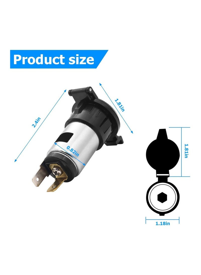 SYOSI - 12V-24V Cigarette Lighter Socket, Female Cigarette Lighter Adapter with Extension Cable, Dustproof Plug Power Outlet Socket Replacement for Car Truck Motorcycle Boat Marine ATV RV and More - Image 1