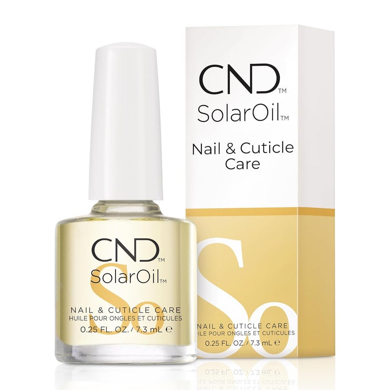زيت كوتيكول من CND سولار أويل مزيج طبيعي من زيت الجوجوبا وفيتامين E وزيت نخالة الأرز وزيت اللوز الحلو يرطب ويعالج البشرة عبوة من 1 0.25 أونصة سائلة