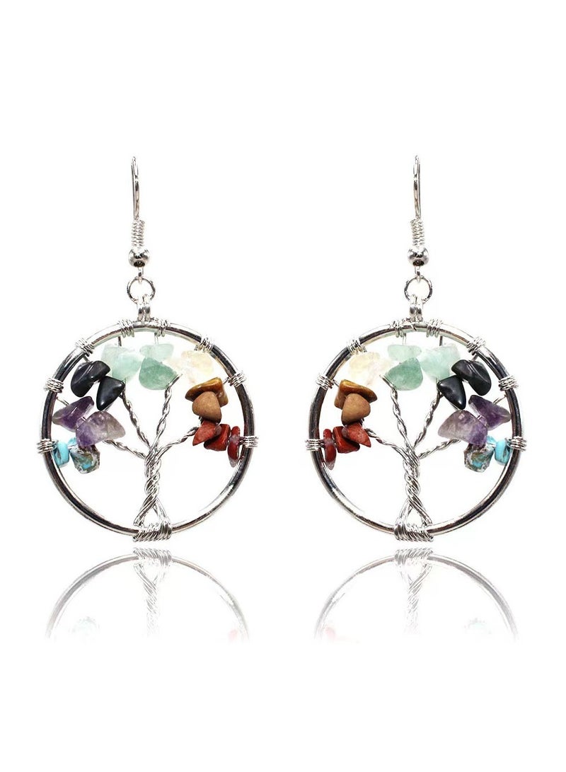 Life Tree Colorful Natural Stone Fortune Tree Necklace  - Image 3