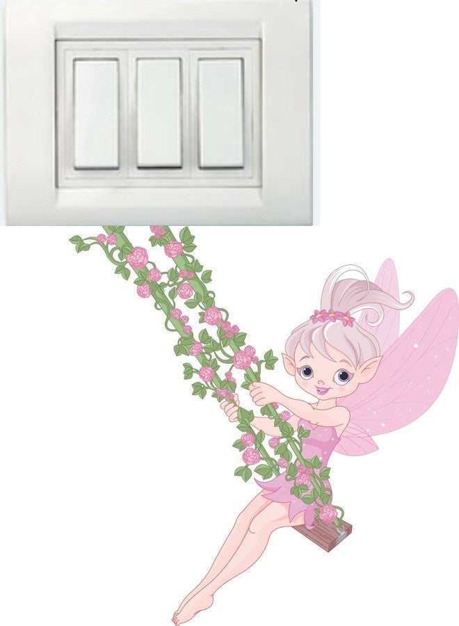 Asmi Collections Grass, Tulip Flowers and Fairy Wall Stickers for Light Switches - Set of 4 - Image 2