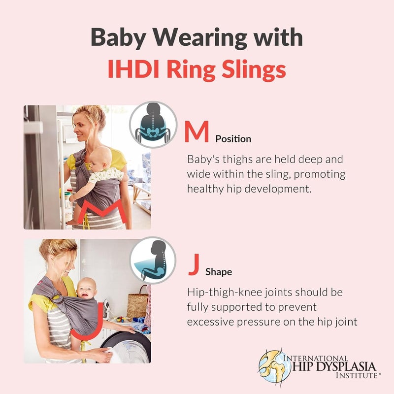 Mamaway Baby Ring Sling Carrier  Newborn and Toddler Sling Supports up to 154lbs IHDI Certified Rayon  Linen Made Soft  Breathable Nylon 66 Safety Rings Storage Pocket Design Khaki - Image 4