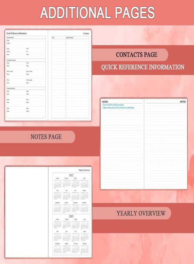 Getvow Hardcover Undated Planner for Any Year - Weekly & Monthly Planner & Journal to Track Goals, Perfect to Organize Your Daily Life, 5.85" x 8.25", Rose - Image 4