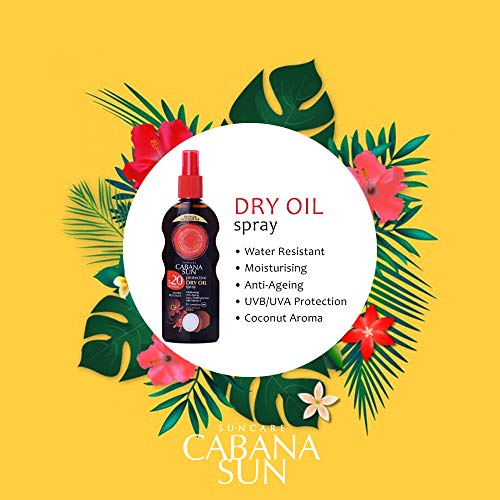 Cabana Sun Deep Tanning Dry Oil Spray Coconut Water Resistant 200ml SPF20 - Image 3