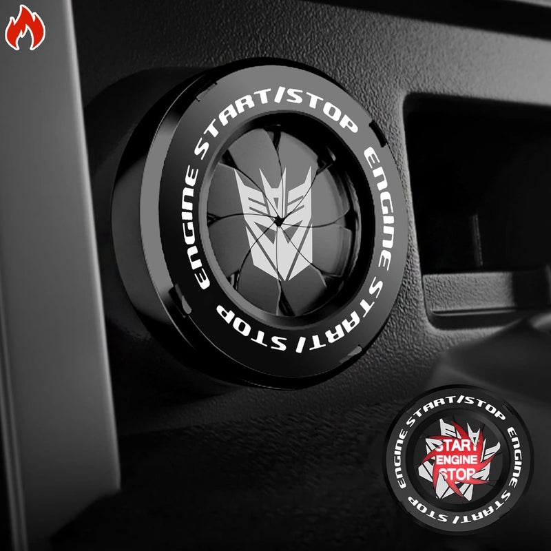 Tybasthe Rotary Start Button Cover Transformers Car Accessories Engine Start Stop Button Cover Decepticon Car Sticker Interior Intt Cover - Image 1
