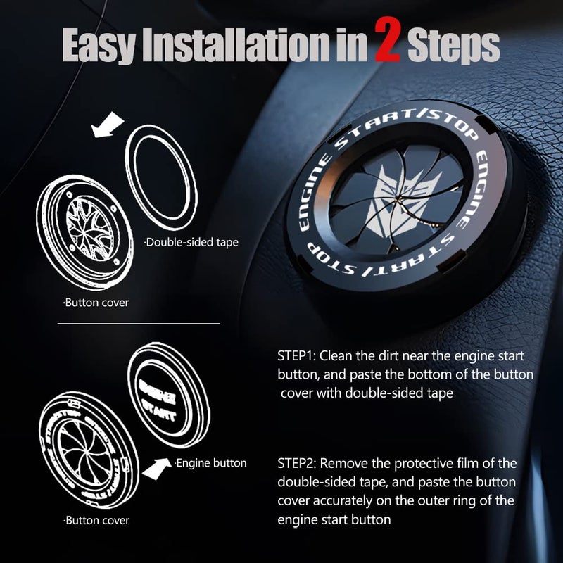 Tybasthe Rotary Start Button Cover Transformers Car Accessories Engine Start Stop Button Cover Decepticon Car Sticker Interior Intt Cover - Image 5