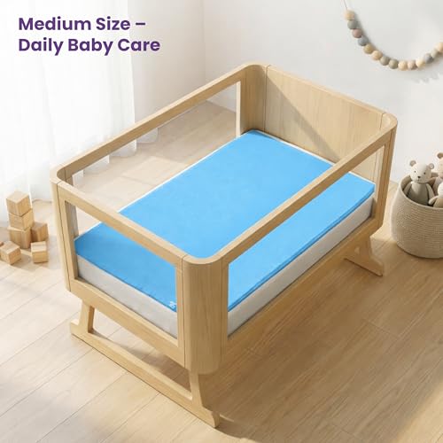 MY ARMOR Baby Dry Sheet for New Born Baby, Anti-Piling Waterproof Mattress Protector for Bed (Quick Drying/Extra Absorbent Dry Sheet for Bed) - Size 70x100 cm, Pack of 1, Sky Blue Cotton - Image 2